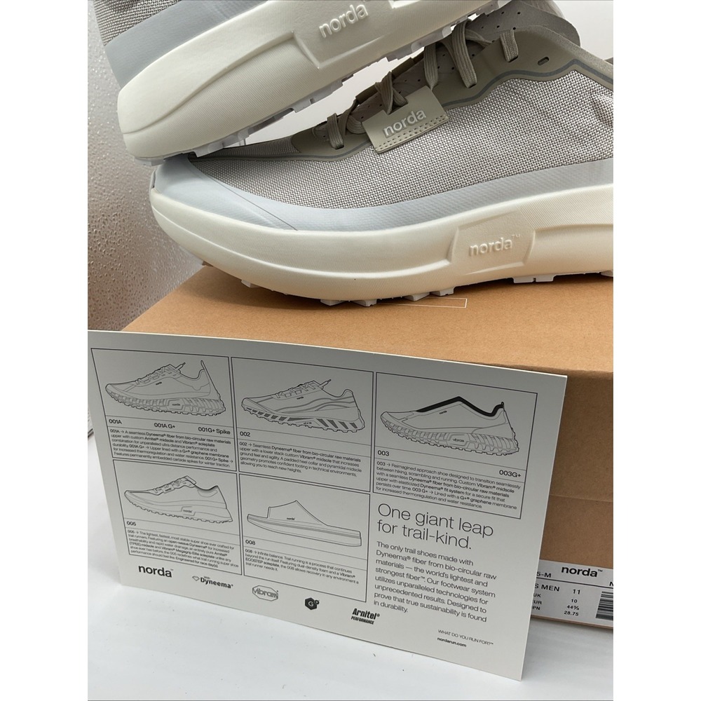 New Norda 005 M Neve Shoes Trail Running Beige Sz: 11 - Picture 3 of 9